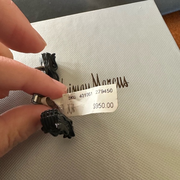 NWT John Hardy nagas dragon black cuff links .925 sterling silver - Picture 5 of 6